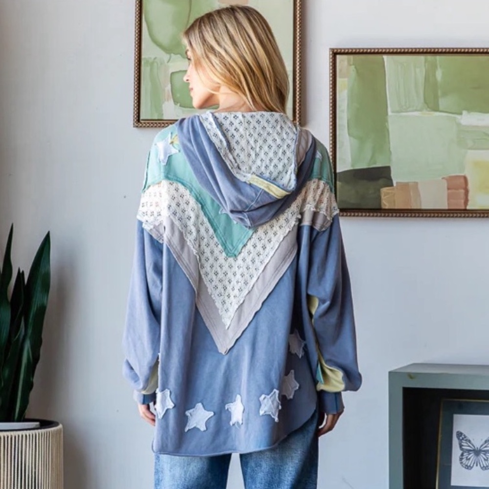 Women's Multicolor Hooded Jacket